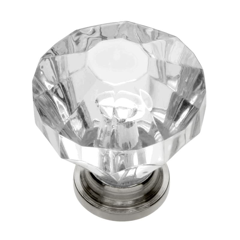 PRO LUXE Zen Crysacrylic/Polished Nickel 1-1/4" (32 mm) Diameter Knob, SZ49CA14