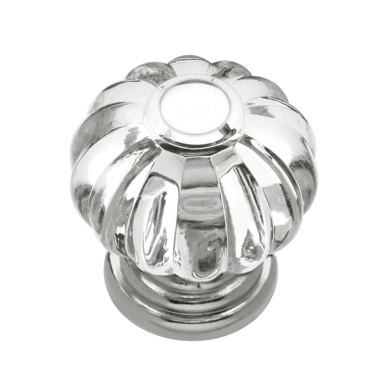 PRO LUXE Zen Crysacrylic/Polished Nickel 1-1/8" (29 mm) Diameter Knob, SZ51CA14