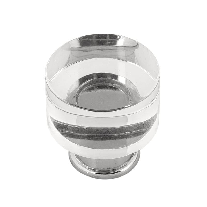 PRO LUXE Lucent Crysacrylic/Chrome 1-1/4" (32 mm) Diameter Knob, SZ78CACH