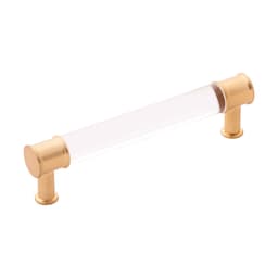 PRO LUXE Lucent Series 5-1/16" (128 mm) Center to Center Crysacrylic/Brushed Golden Brass Pull, - SZ80CABGB
