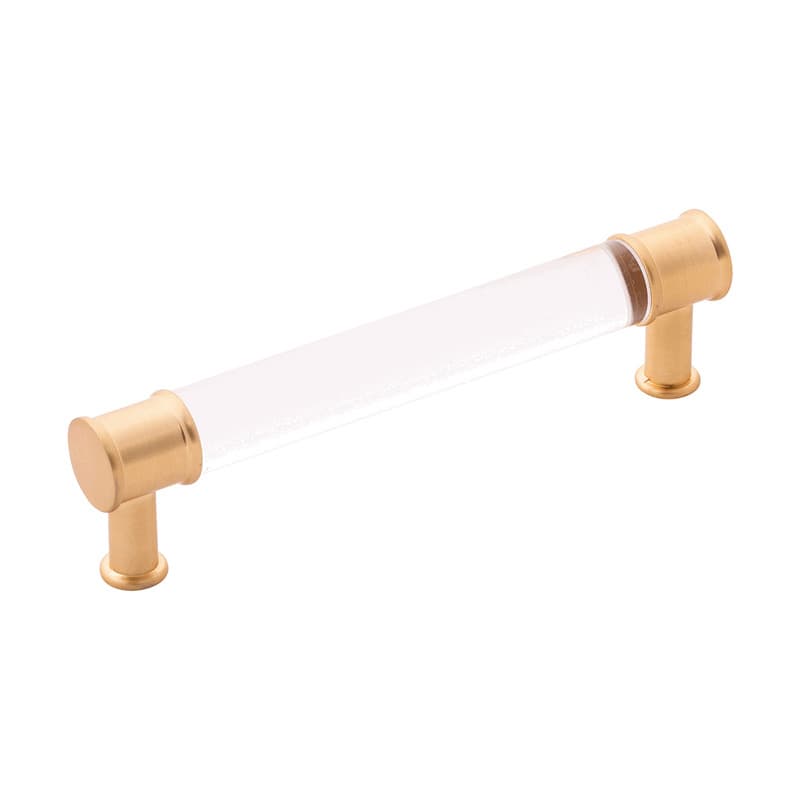 PRO LUXE Lucent 5-1/16" (128 mm) Center to Center Crysacrylic/Brushed Golden Brass Pull, SZ80CABGB