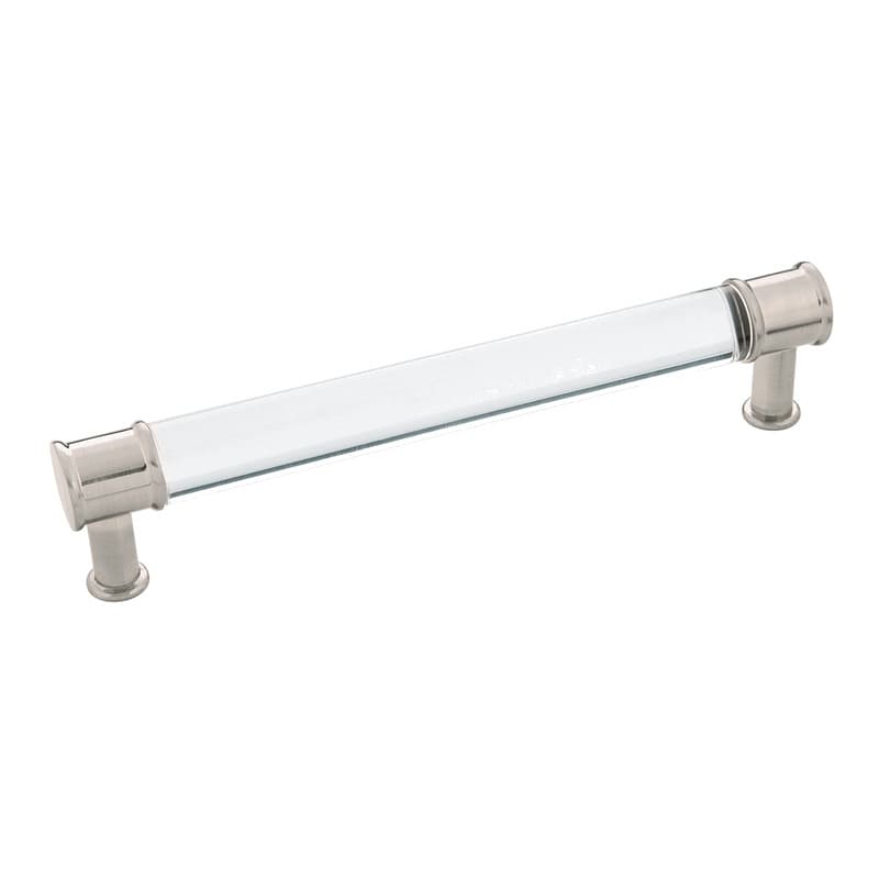 PRO LUXE Lucent Series 6-5/16" (160 mm) Center to Center Crysacrylic/Satin Nickel Pull, - SZ81CASN
