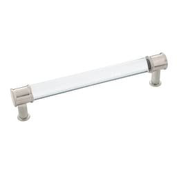 PRO LUXE Lucent Series 6-5/16" (160 mm) Center to Center Crysacrylic/Satin Nickel Pull, - SZ81CASN