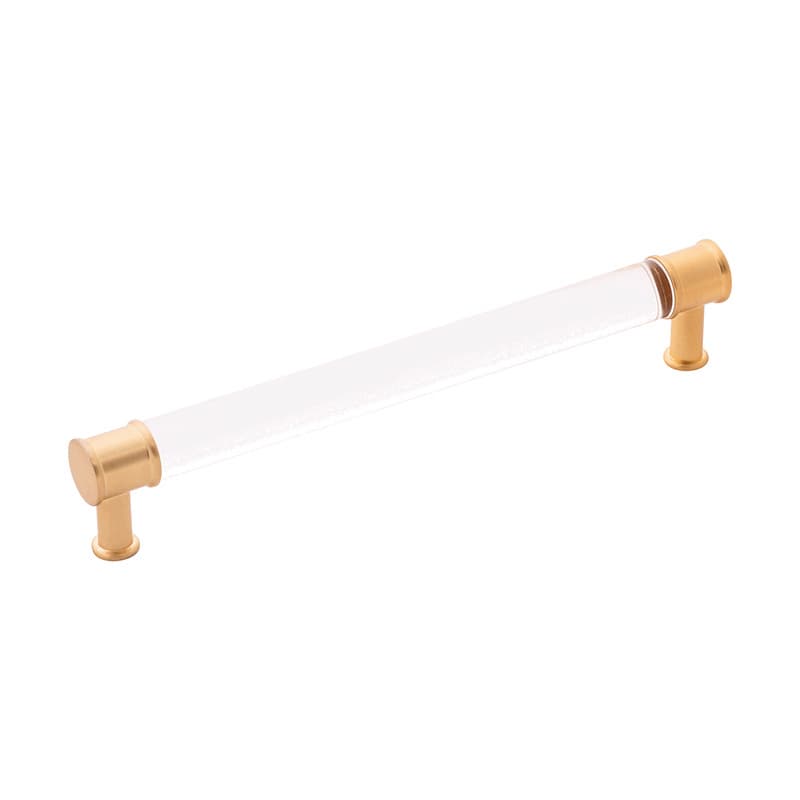 PRO LUXE Lucent Series 7-9/16" (192 mm) Center to Center Crysacrylic/Brushed Golden Brass Pull, - SZ82CABGB