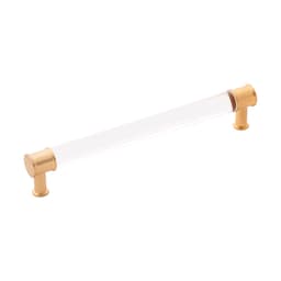 PRO LUXE Lucent Series 7-9/16" (192 mm) Center to Center Crysacrylic/Brushed Golden Brass Pull, - SZ82CABGB