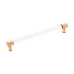PRO LUXE Lucent Series 8-13/16" (224 mm) Center to Center Crysacrylic/Brushed Golden Brass Pull, - SZ83CABGB