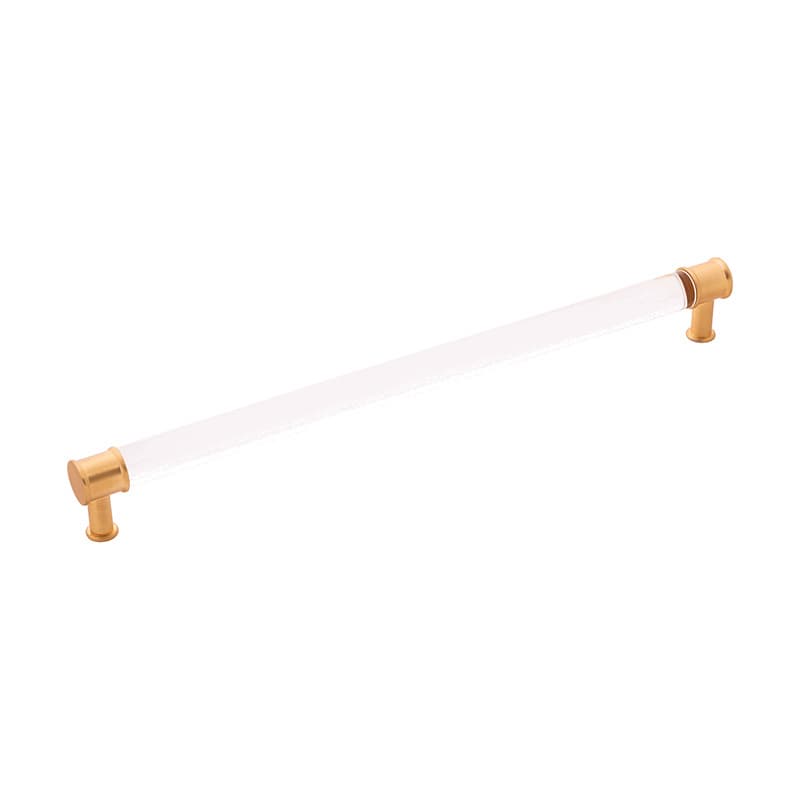 PRO LUXE Lucent Pull 12" (305 mm) Center to Center, Crysacrylic/Brushed Golden Brass, SZ79CABGB
