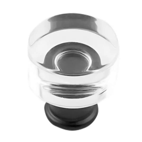 PRO LUXE Lucent 1" (25 mm) Center to Center Crysacrylic/Matte Black Knob, SZ77CAMB