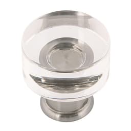 PRO LUXE Lucent Series 1" (25 mm) Center to Center Crysacrylic/Satin Nickel Knob, - SZ77CASN