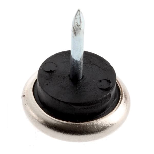 Steel Molded Cushion Silent Glides Nail-On, Nickel Plated Steel