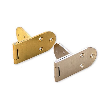 Sugatsune Free Swinging 1" Overlay Overlay Angle Hinge, Screw-on Satin Brass - AHA-24/SB