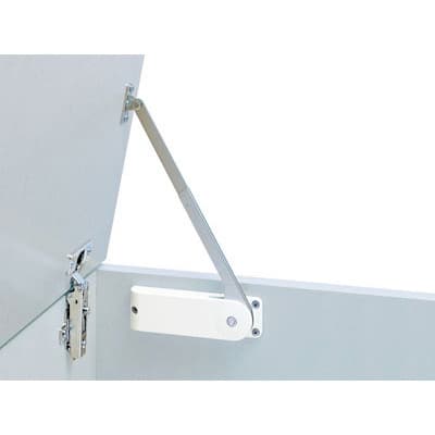 Lid Supports and Down Stays Self-Opening Stay, Top Opening Heavy Duty Plastic, Steel White - Left