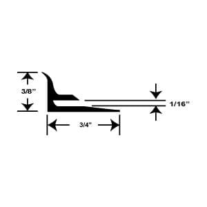 Slip-In Cove Molding Inside Corner, 1/16"