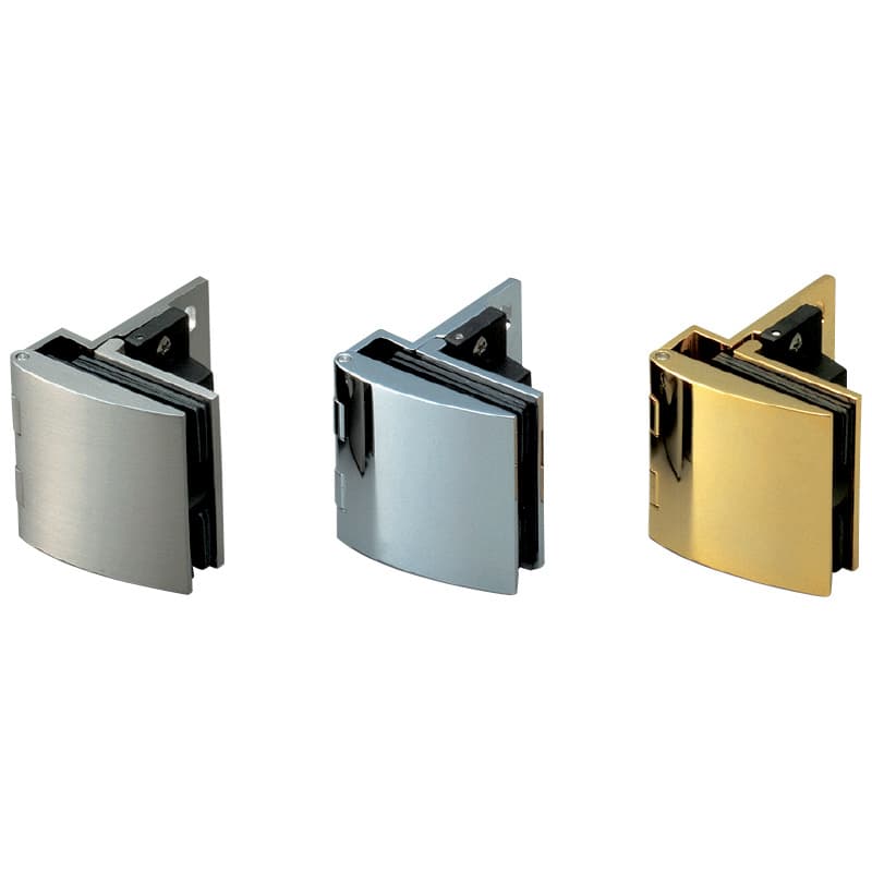 Sugatsune Half Overlay Glass Door Hinge with Catch Nickel GH-456C-SN