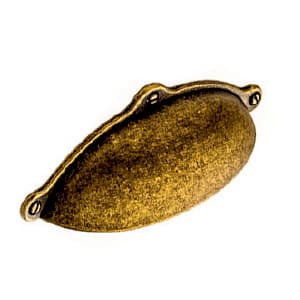 Sugatsune Cup Pull 2-1/2" (64 mm) Center to Center, Matte Antique Brass, ES-Z405-64/AB