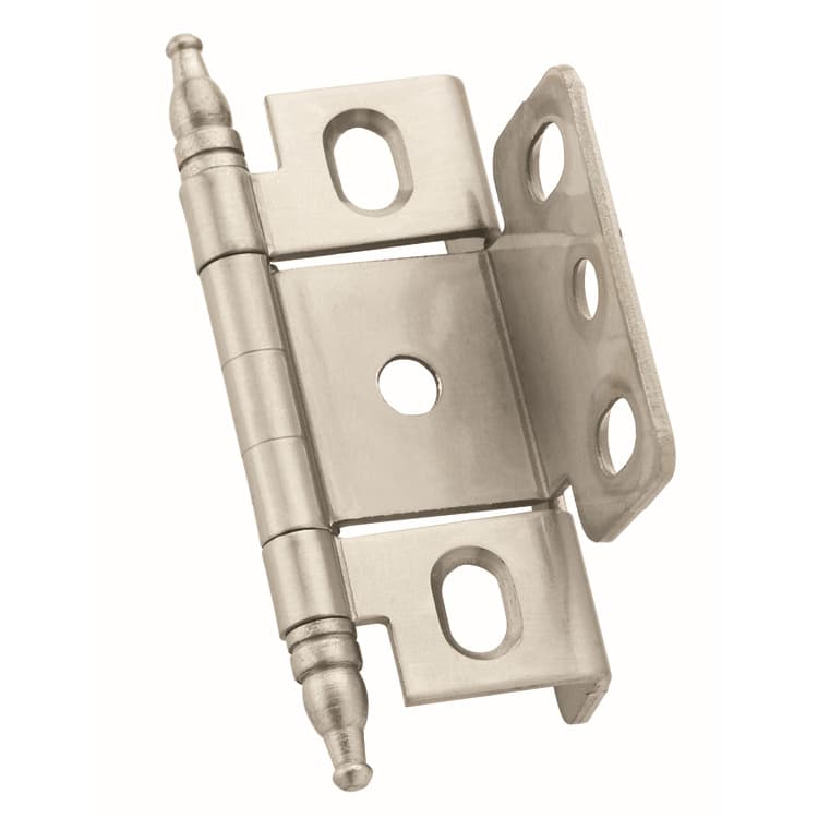 Amerock Free Swinging Inset Non-Mortise Finial Tip Hinge, Screw-on Satin Nickel - PK3175TMG10
