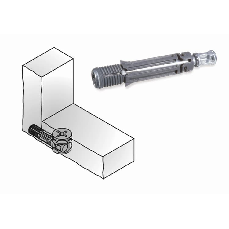 8mm Plastic/Zinc System 5 Dowel for Panel to Panel Application, Dark Gray/Zinc, Bulk of 100