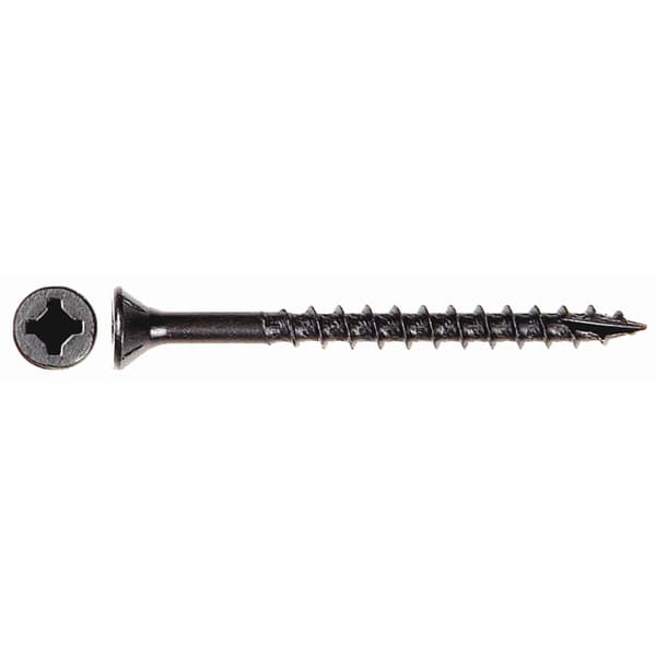 Würth #8 x 3" Flat Head Assembly Screw Combo Drive - Type 17 Auger Point Coarse Thread Black, 3670000062961 1000 - 1000/Box