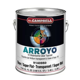 Arroyo 1K Waterbase Topcoat Clear Flat, 5 Gallon - Ml Campbell 00V140950-20