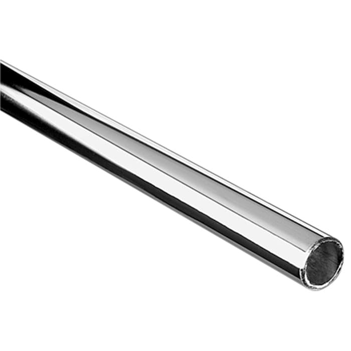 27mm Diameter 12' Long Closet Rod, Chrome Finish