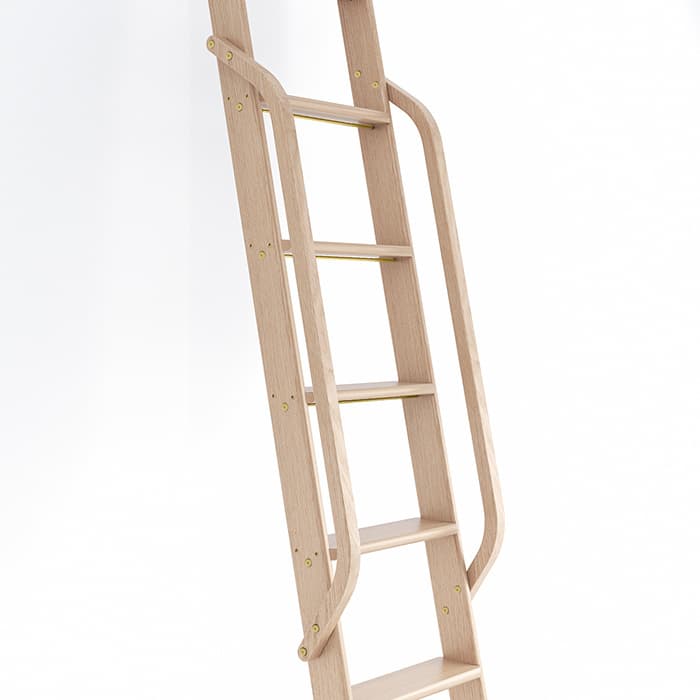 47" Wooden Handrail with Satin Brass Bolt, Clear Coat Finish, Red Oak, QG.6309.RO.06B-P