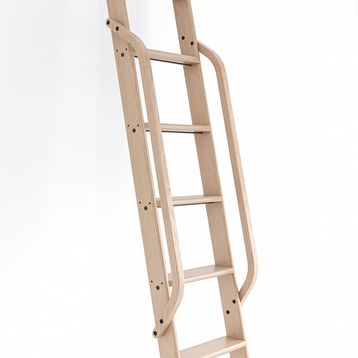 47" Wooden Handrail with Black Bolt, Clear Coat Finish, Red Oak, QG.6309.RO.08-P