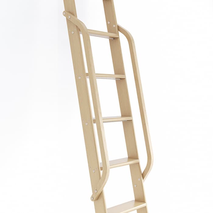 47" Wooden Handrail with Satin Nickel Bolt, Unfinished, White Oak, QG.6309.WO.02