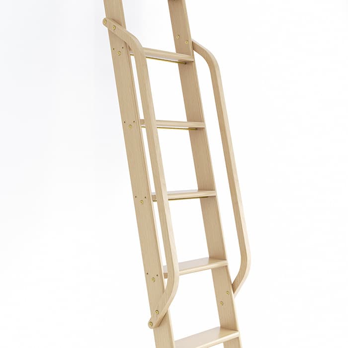 47" Wooden Handrail with Satin Brass Bolt, Clear Coat Finish, White Oak, QG.6309.WO.06B-P