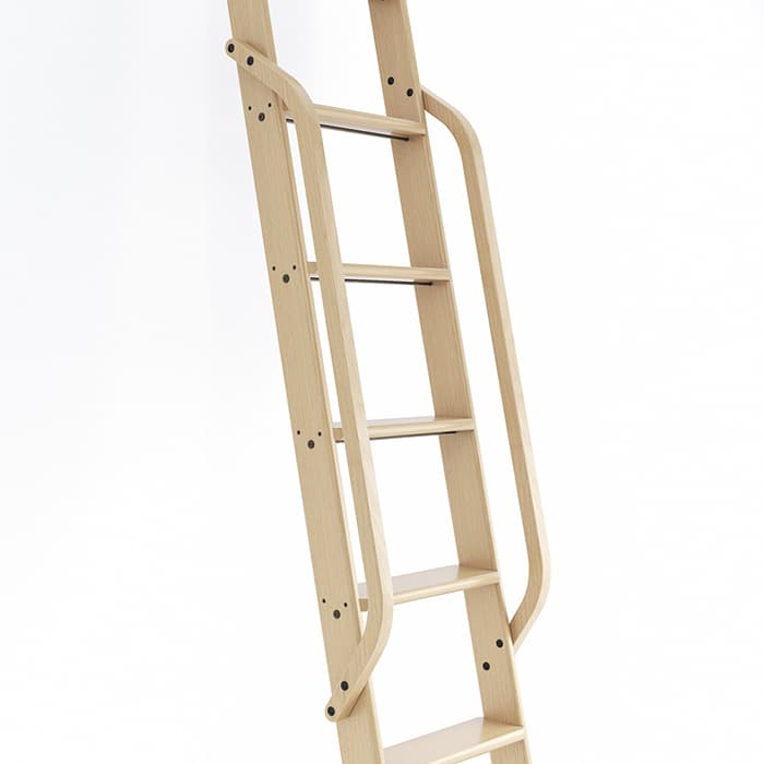 47" Wooden Handrail with Black Bolt, Clear Coat Finish, White Oak