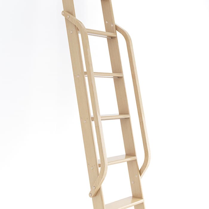 47" Wooden Handrail with Satin Nickel Bolt, Clear Coat Finish, Hickory, QG.6309.HC.02-P
