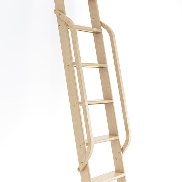 47" Wooden Handrail with Satin Brass Bolt, Unfinished, Hickory, QG.6309.HC.06B