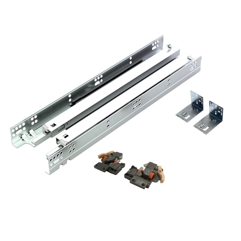 PRO Value PRO634 6-Pair Box 21" Soft-Close Full Extension 100 lb Undermount Drawer Slide, Zinc, 0684250521961 6