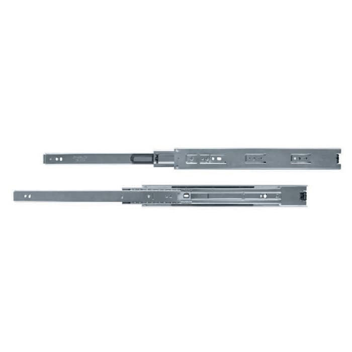 US Futaba 18 in Over-travel Side mount 100 lb Ball Bearing Drawer Slide, Zinc, 10416 04 118