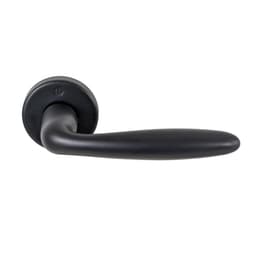 Verona Door Handle Set, Matte Black Designed for 1.375" Door, H1512-35-BLK