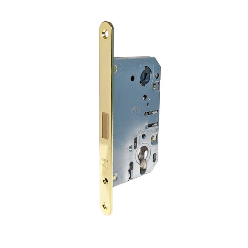 Magnetic Door Lock Kit, Cylinder Type, Polished Brass, ML50-CY-BR