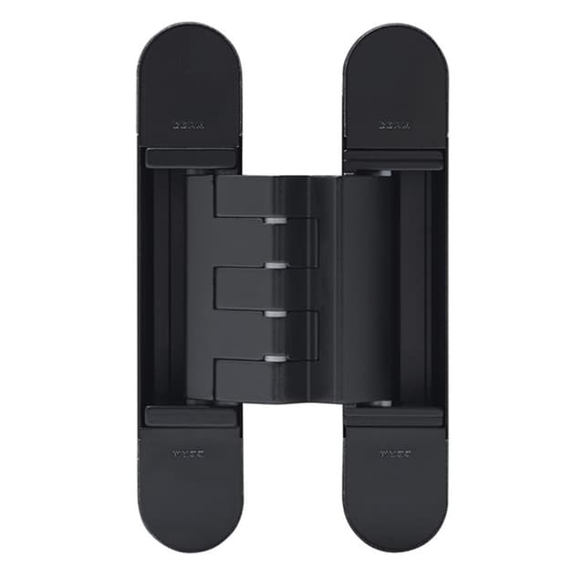 3D Invisible Hinge, Model 1418, Matte Black Painted 150mm x 30mm