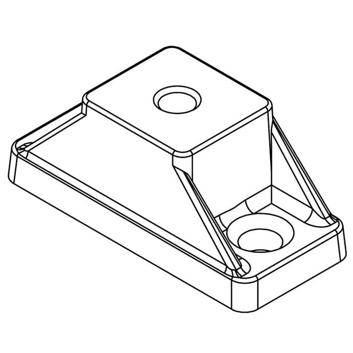 Drawer Slide Spacers Heavy-Duty Nylon Brackets, Rectangular 3/4", Black