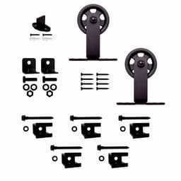 Barn Door Hardware Aluminum Accessory 3" Top Mount Hanger, Black