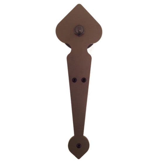 Spade Style non-Forged Strap with Roller for Rolling Barn Doors, Black