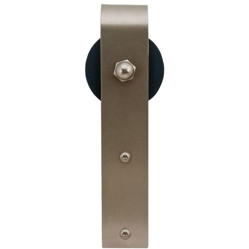 Hook Strap with Roller for Rolling Barn Doors, Satin Nickel