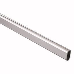 1-1/8" Diameter 96" Long Oval Closet Rod, Chrome Finish