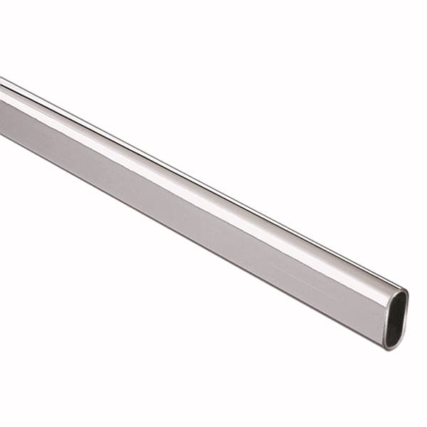 KV 15 mm x 30 mm x 96" Oval Closet Rod, Chrome, 880 CHR 96