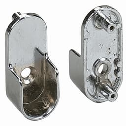 1-1/8" Diameter Oval Closet Rod Flange, Chrome Finish