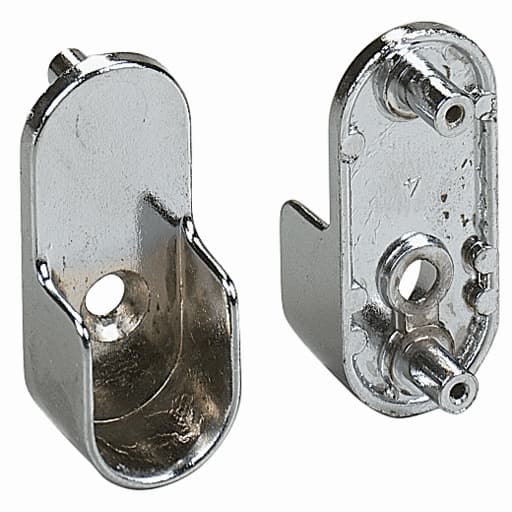 KV Open Oval Flange with Pin, Chrome, 881 CHR