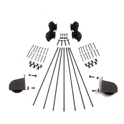 20" Wide Hardware Kit with Contemporary Wheels for Rolling Library Ladders, Oil Rubbed Bronze, QG2202007