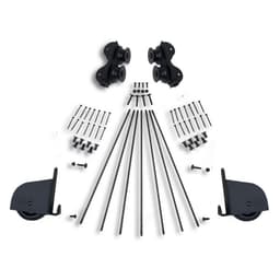 20" Wide Hardware Kit with Contemporary Wheels for Rolling Library Ladders, Black