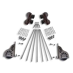 20" Hardware Swivel Kit with Brake for Rolling Library Ladders, Hammered Antique Brass, QG7102003
