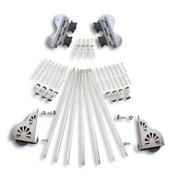 20" Hardware Swivel Kit with Brake for Rolling Library Ladders, Satin Nickel, QG7102002