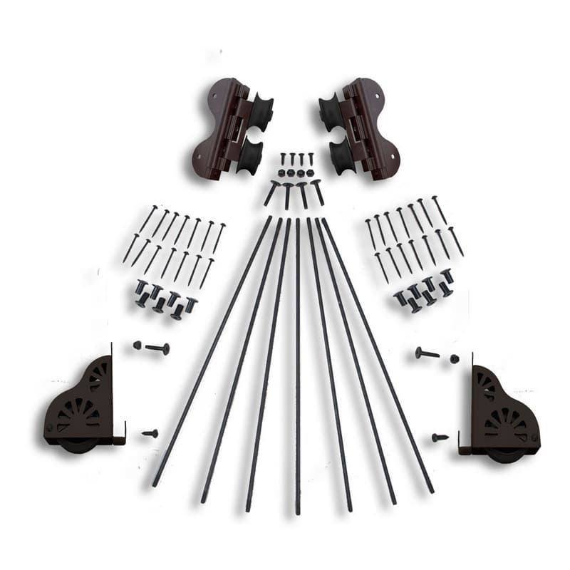 Quiet Glide 20" Rolling Library Ladder Swivel Hardware Kit with Brake, Oil Rubbed Bronze, QG.710-20.07