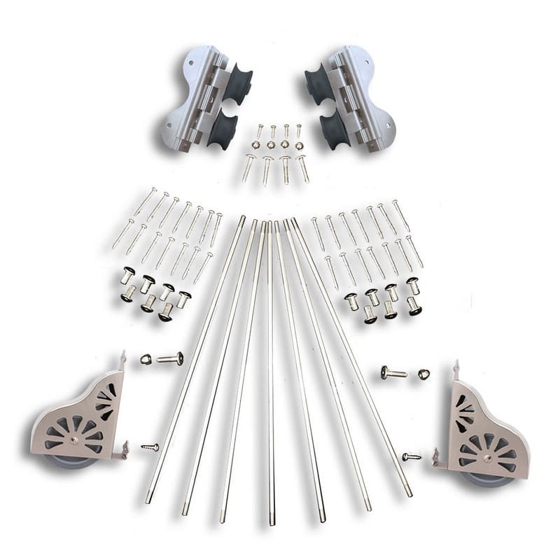 Quiet Glide 20" Rolling Library Ladder Swivel Hardware Kit, Satin Nickel, QG.700-20.02